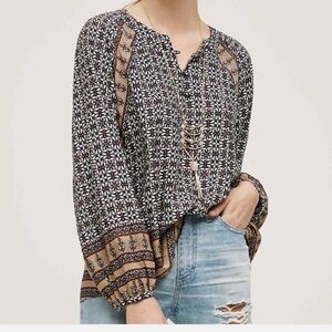 Anthropologie Tylho Aubina Peasant Blouse Boho Tunic Top Womens S NWT $98